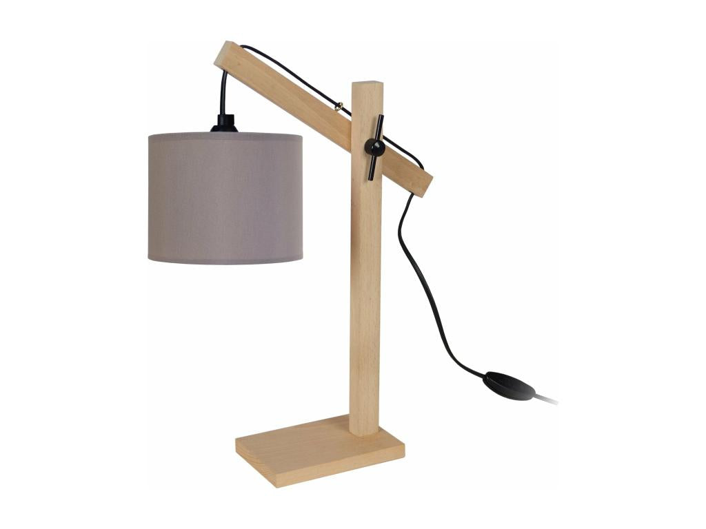 Lysvia 50cm Articulated Wooden and Fabric Desk Lamp HOKR32440