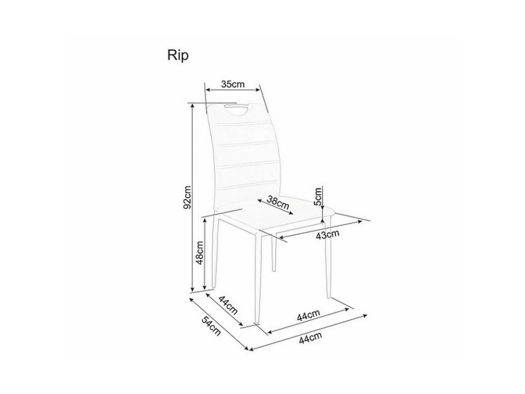 Velvet chair - Grey - W 44 x H 92 cm BNWX40627
