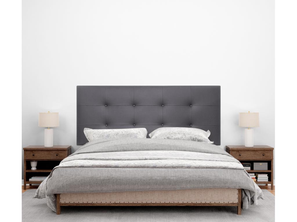 Lysvia Faux Leather Upholstered Headboard 145x60cm for 135/140cm Beds - Grey FZSZ41604