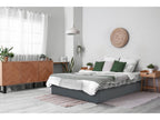 Lysvia PVC double bed with storage - 140x190 cm - Grey QRSJ18033