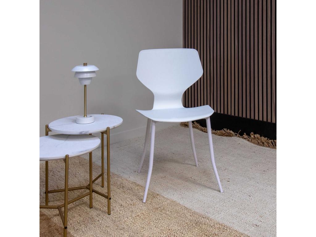 Elariva Home - Set of 4 Chairs in Matte White Polypropylene OEPH50952