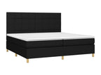 Upholstered bed base with mattress, black, 200x200 cm, fabric WYTK88804