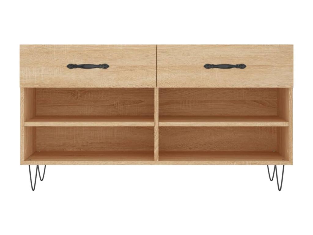 Oak shoe bench 102x35x55 engineered wood MWMZ79030