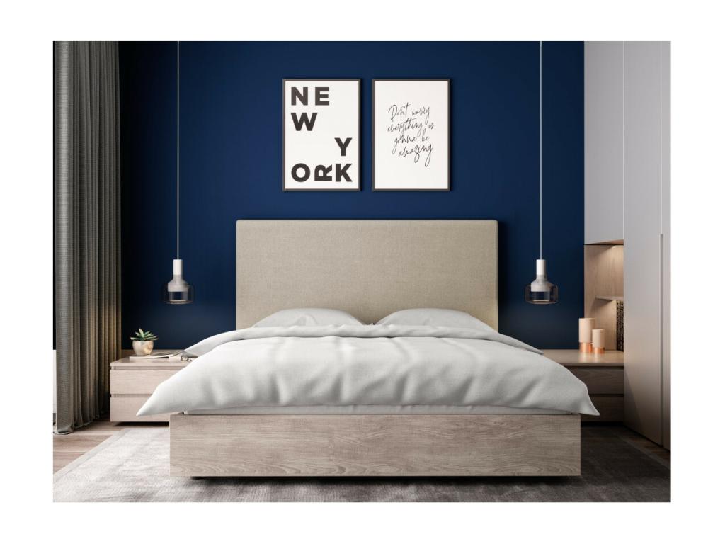 Smooth fabric headboard - Beige Width - 160 cm MBKZ39694