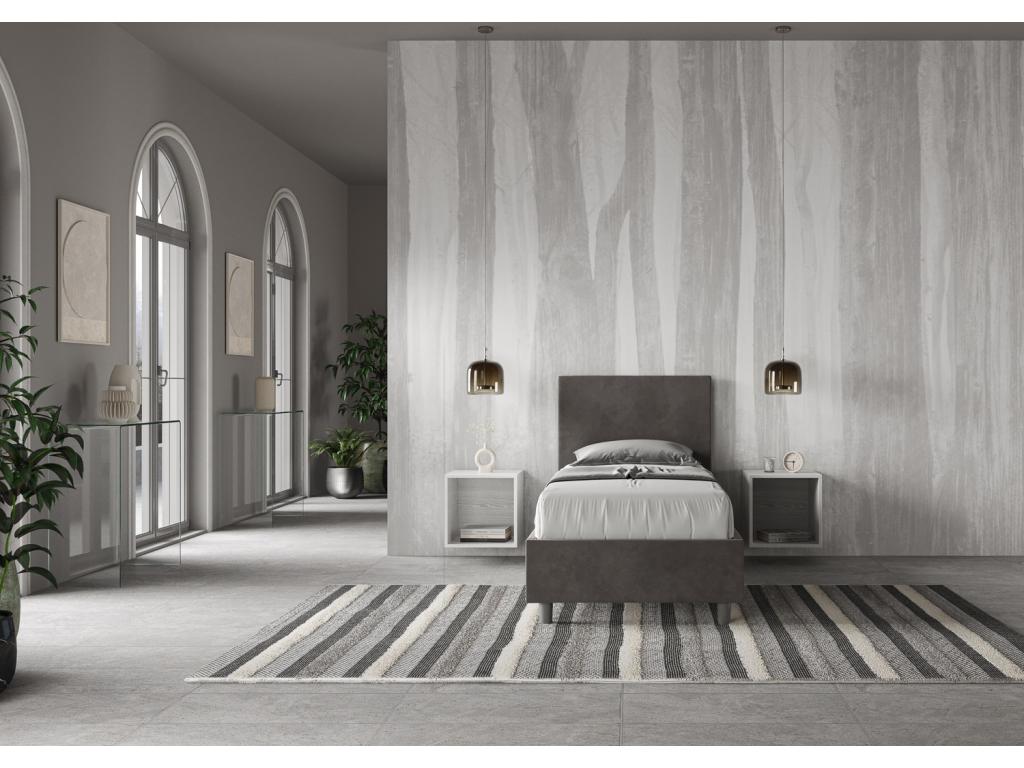 Grey microfiber upholstered storage bed 80x210 CWNL64397