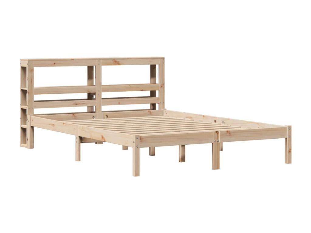Bed frame without mattress 150x200 cm solid pine wood YEFW00386