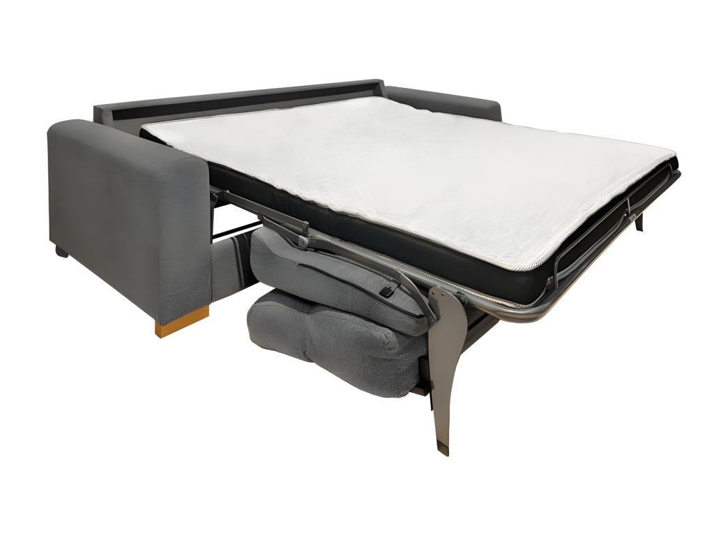 2-seater convertible sofa in heather grey fabric, sleeping area 140x190 cm - Lysvia AXSO13908