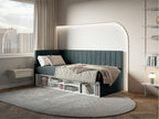 Teen bed with storage - blue grey - right-hand side - Elariva WRIZ63044