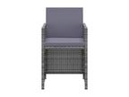 3-Piece Garden Dining Set and Cushions, Wicker Resin, Grey WODP11557