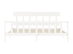Bed frame with white headboard 200x200 solid wood OYGD79540