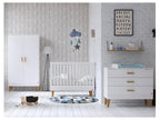 Complete nursery set: convertible cot, changing table, wardrobe, white SRBK29053