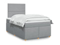 Bed base and light grey mattress 120x190 cm fabric FSJJ18752