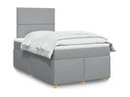 Bed base and light grey mattress 120x190 cm fabric FSJJ18752