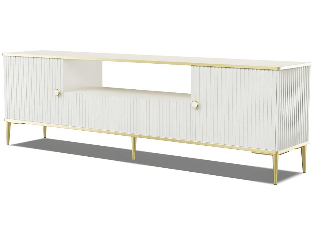 TV stand 180x55x35 cm Cashmere PETOR 2D1S luxury hi-fi cabinet on legs TUIB59203