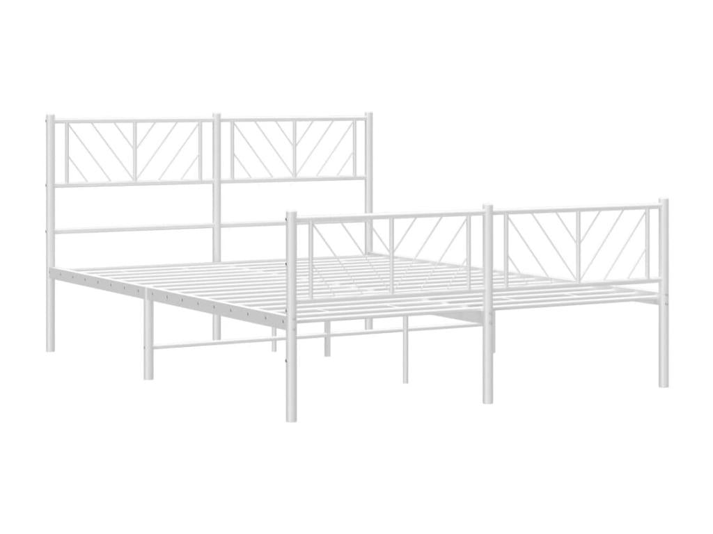 Metal bed frame with white headboard/footboard 160x200cm VOYT93952