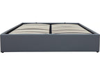 Lysvia PVC double bed with storage - 140x190 cm - Grey QRSJ18033