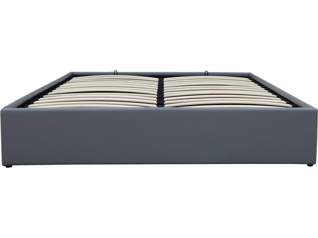 Lysvia PVC double bed with storage - 140x190 cm - Grey QRSJ18033