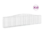 Arched gabion baskets, 10 pieces, 400x30x80/100 cm, galvanized iron, YPCF73362