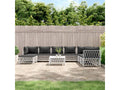 Garden furniture set with cushions, 9 pieces, white steel AADP04817