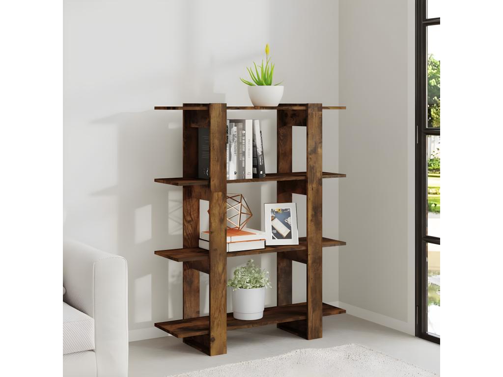 Smoked Oak Bookshelf/Room Divider 100x30x123.5 cm CIZS49293