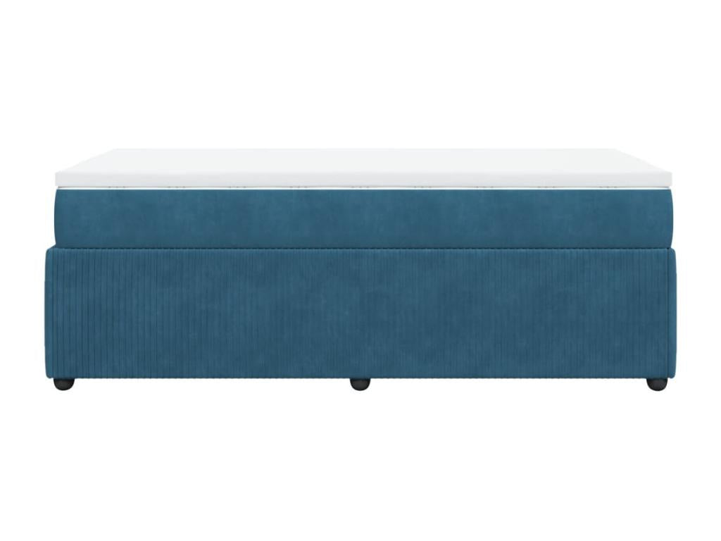 Bed base with mattress, dark blue, 100x200 cm, HFFL48093