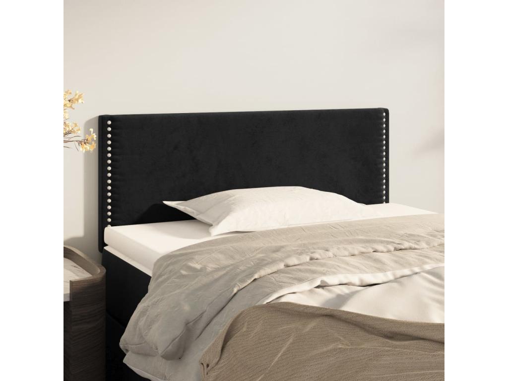Black Headboard 100x5x78-88 Velvet HIEF45055