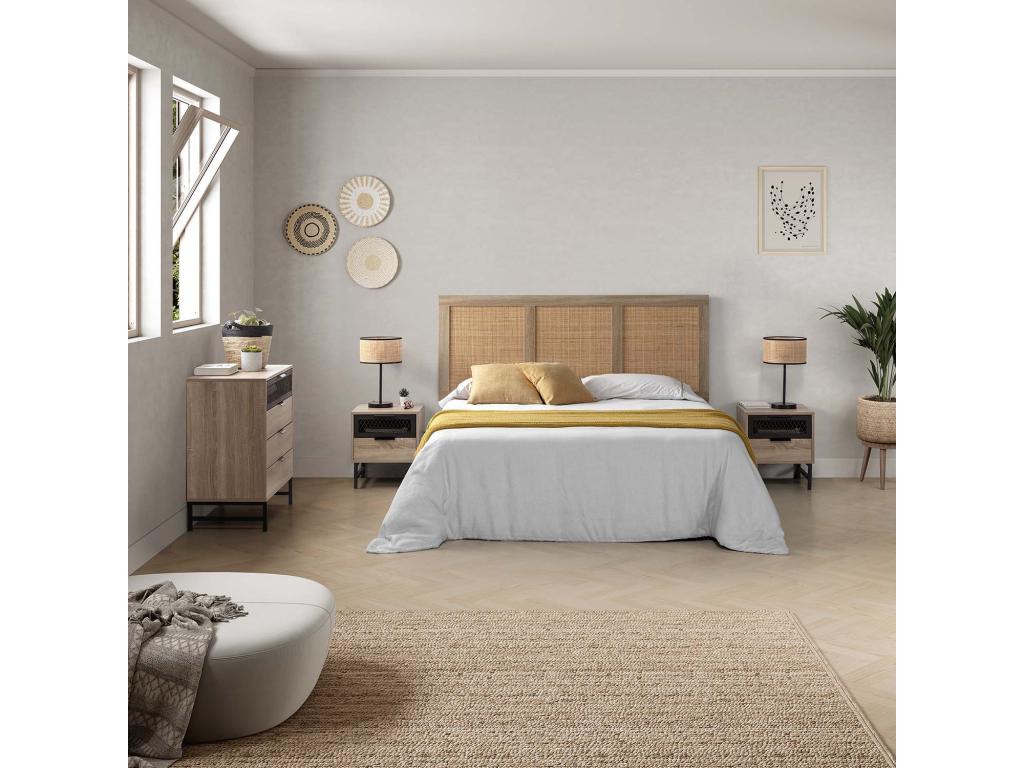 Lysvia headboard 145x65 cm natural rattan oak color WIFO46079