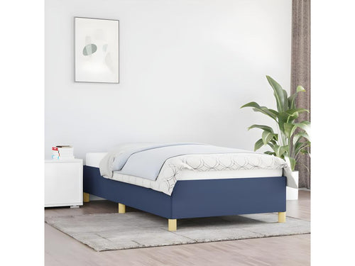 Bed frame without mattress, blue, 90x190 cm, fabric, HSZP06477