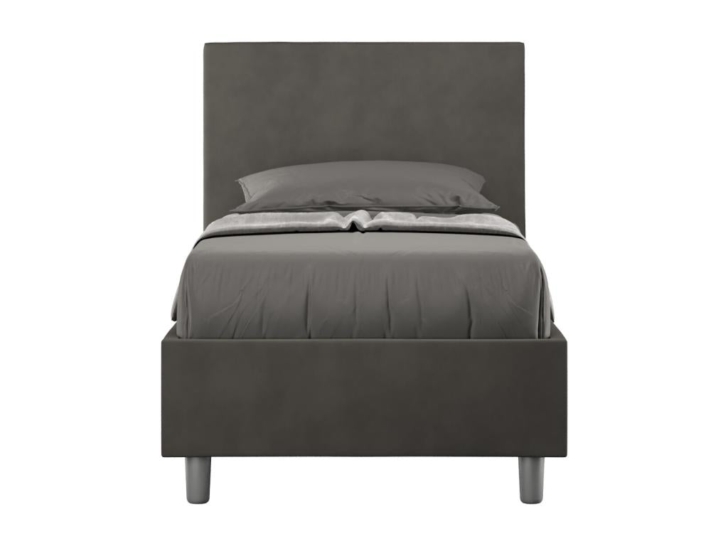 Grey microfiber upholstered storage bed 80x210 CWNL64397