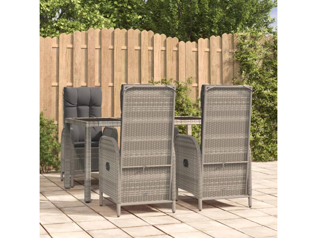 5-piece garden dining set with cushions, Grey EEMG45289