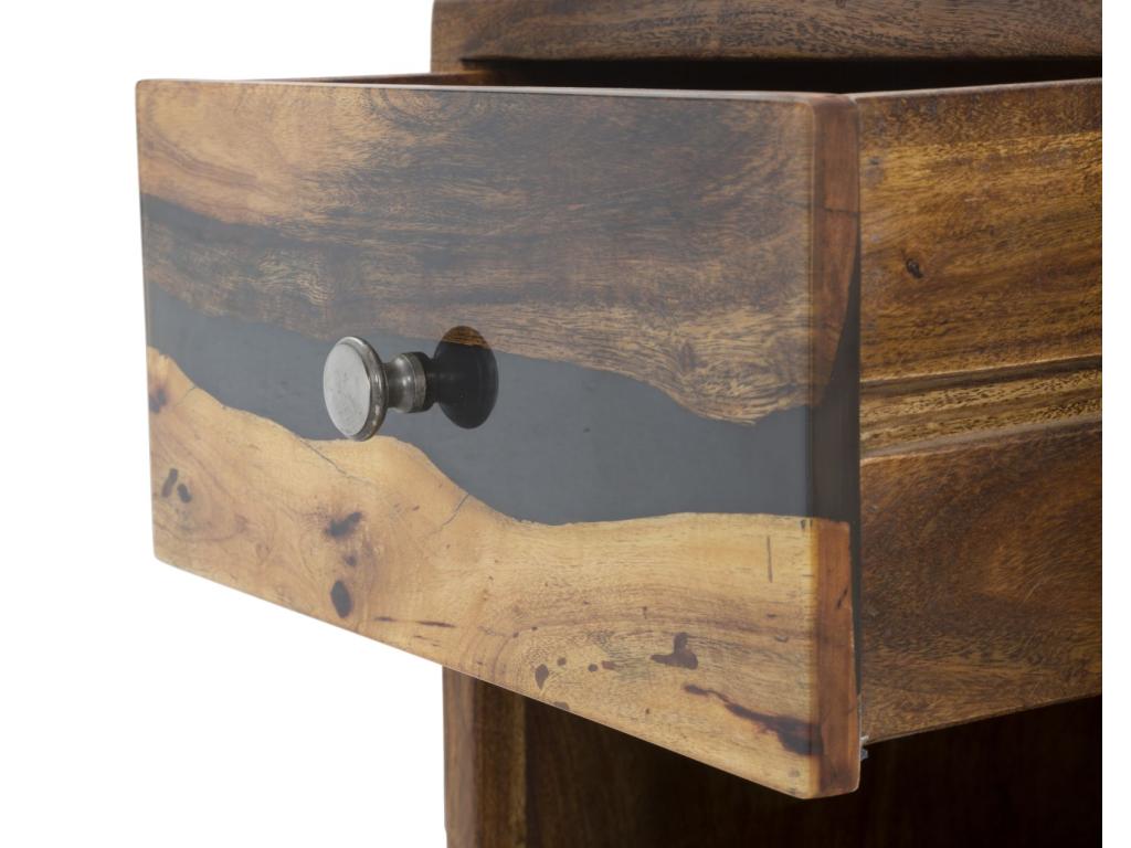 Brown wooden bedside table with drawer, 44x40x60 cm, FUXM76945