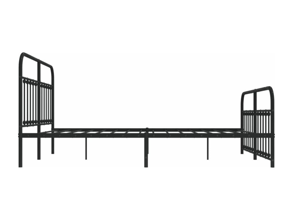 Metal bed frame with headboard/footboard, black, 183x213 cm FPYE72758