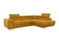 Lysvia Eliferu 100 Yellow Corner Sofa with Sleeping Function and Bedding Box, 274cm, CUMA33793