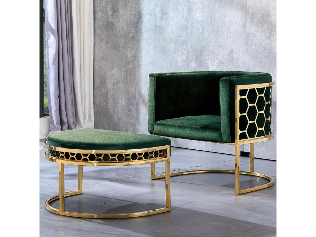 Lysvia Round Design Armchair 75cm Green BXHK99180