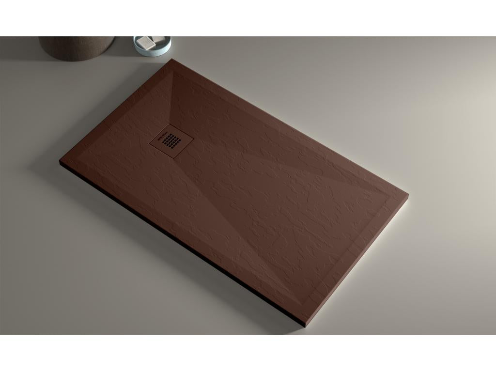 Dormeva chocolate slate shower tray with colored grid - 150x70 cm KLEE82330