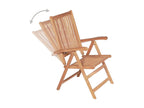 4-Piece Reclining Garden Chairs, Solid Teak Wood, GRSW83631
