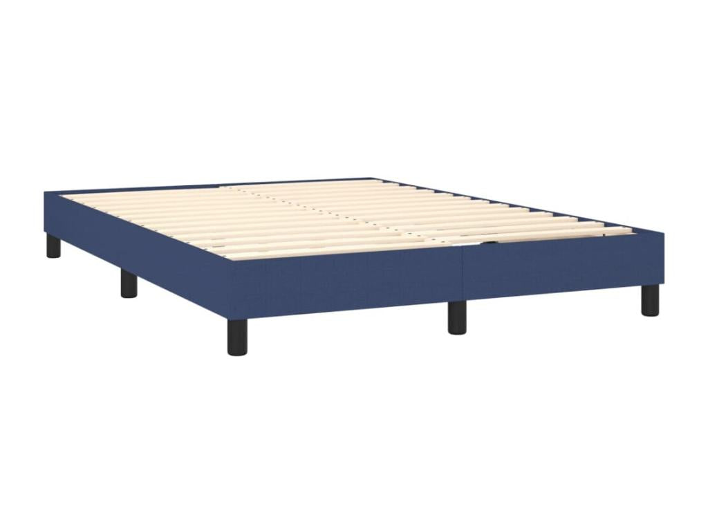 Lysvia bed base with mattress, blue, 140x190 cm, fabric, JTRC37779