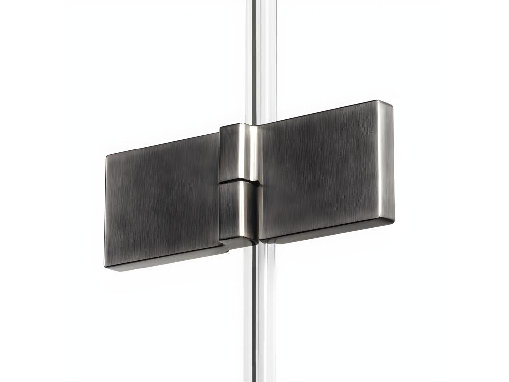 Brushed stainless steel shower enclosure 100x70cm, left-hand pivot, Elariva, front access LASV36626