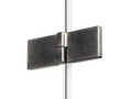 Brushed stainless steel shower enclosure 100x70cm, left-hand pivot, Elariva, front access LASV36626