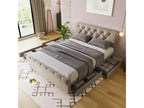 Bed with drawers - Functional storage bed frame - 140x200 cm - Elariva KMRM90209