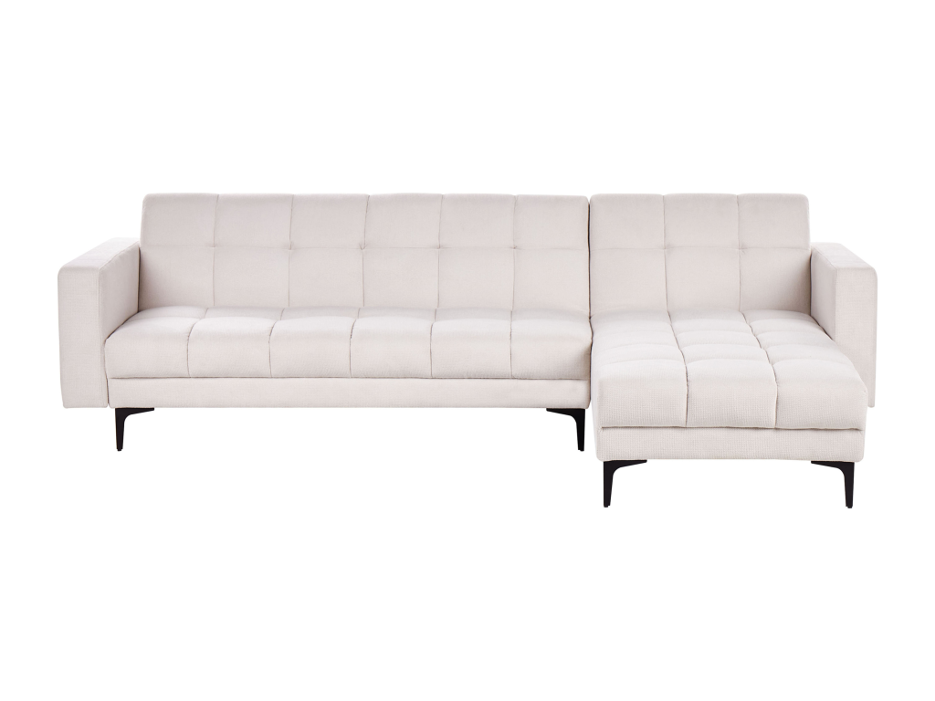 Lysvia Modular Corner Sofa Bed, Off-White Fabric, 4-Seater, LCJM83291