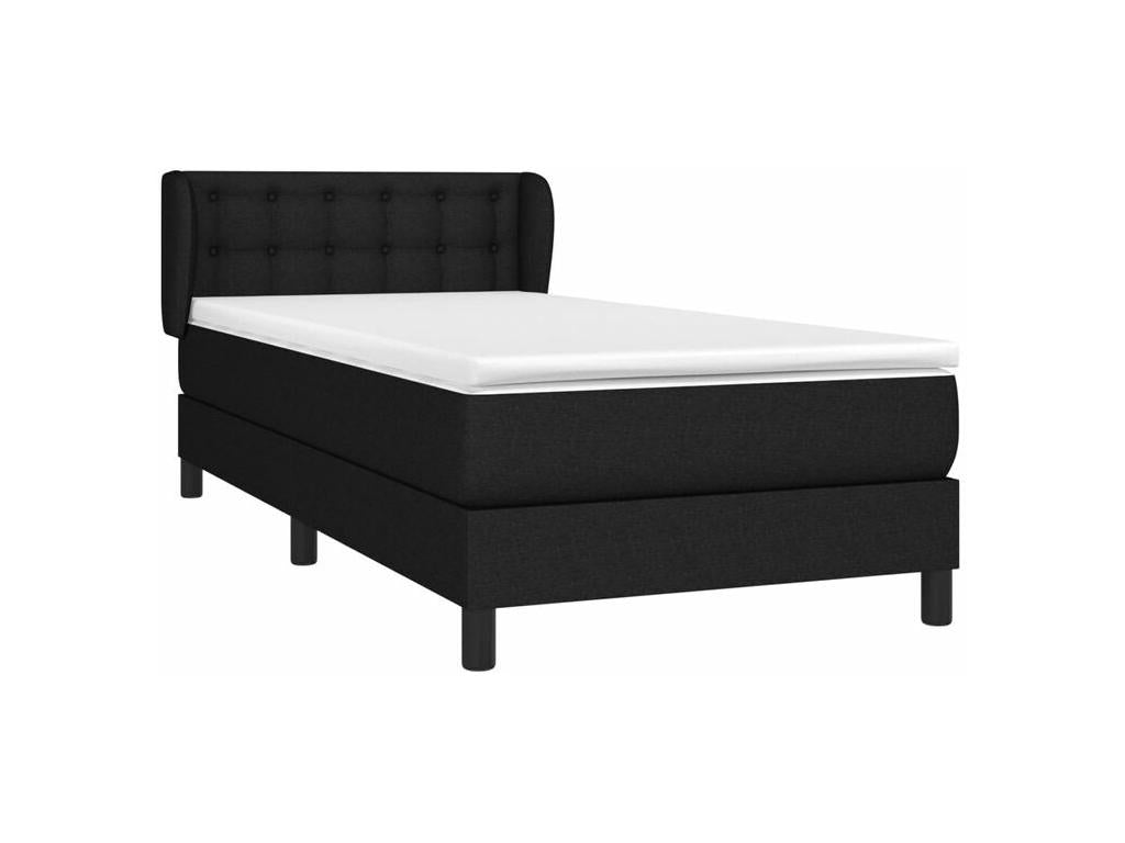Lysvia bed base with black mattress 100x200 fabric RBCH77654