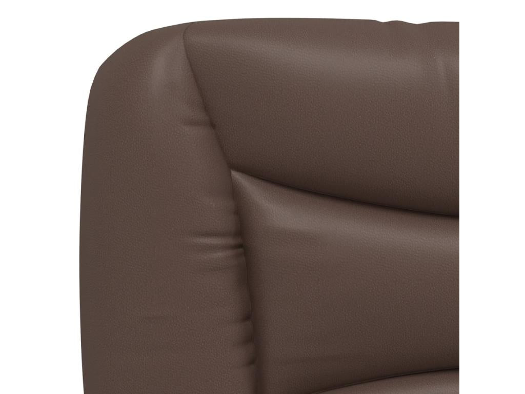 Bed with brown mattress 140x190 cm faux leather VQVG13592