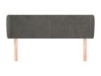 Headboard with wings, Dark Grey, 147x23x78/88 cm, Velvet, ZBDE81595