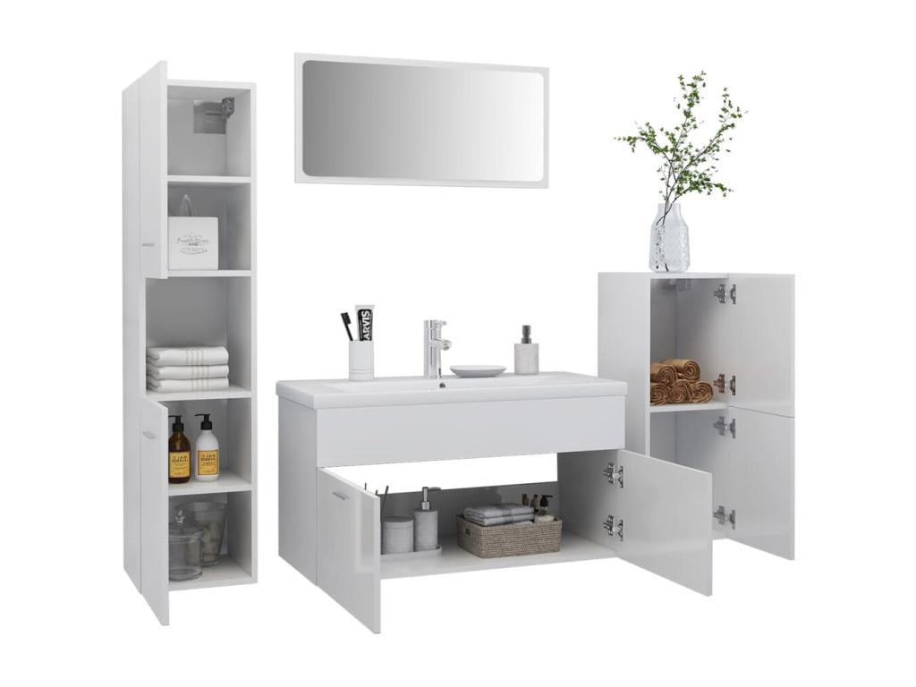 Glossy White Bathroom Furniture Set 2 VQPV19197