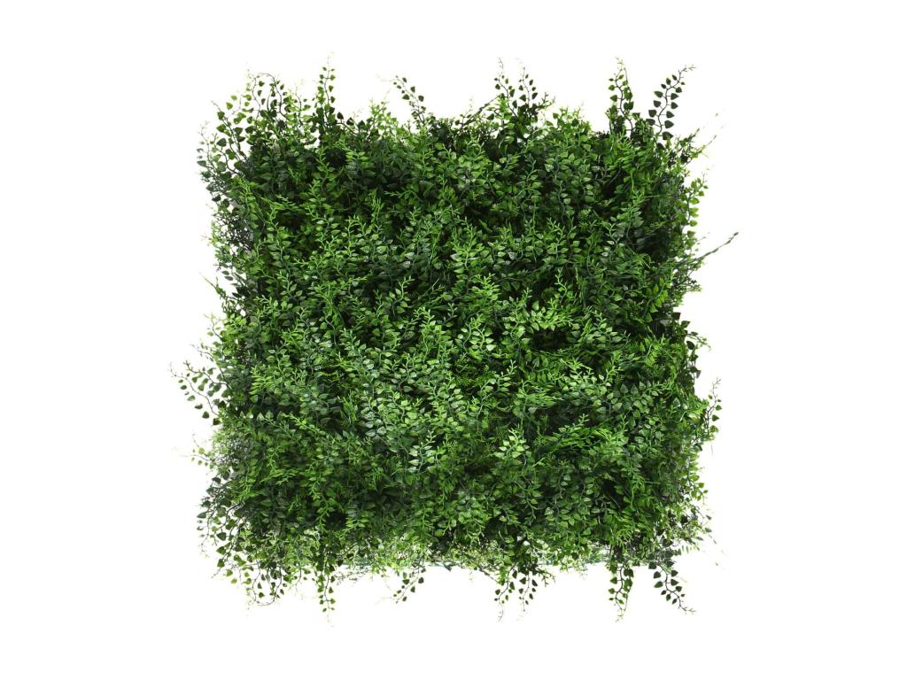 Fern - Artificial Green Wall Decoration Set of 4 Artificial Hedge Panels 50x50 cm NWUF32197