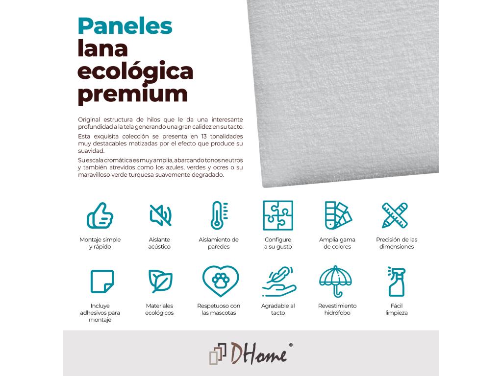 Elariva Pack of 8 Self-Adhesive Acoustic Wall Panels in Eco-Friendly Wool, Shock Absorbing Protection, White, 50x30cm x8 PEHY03999