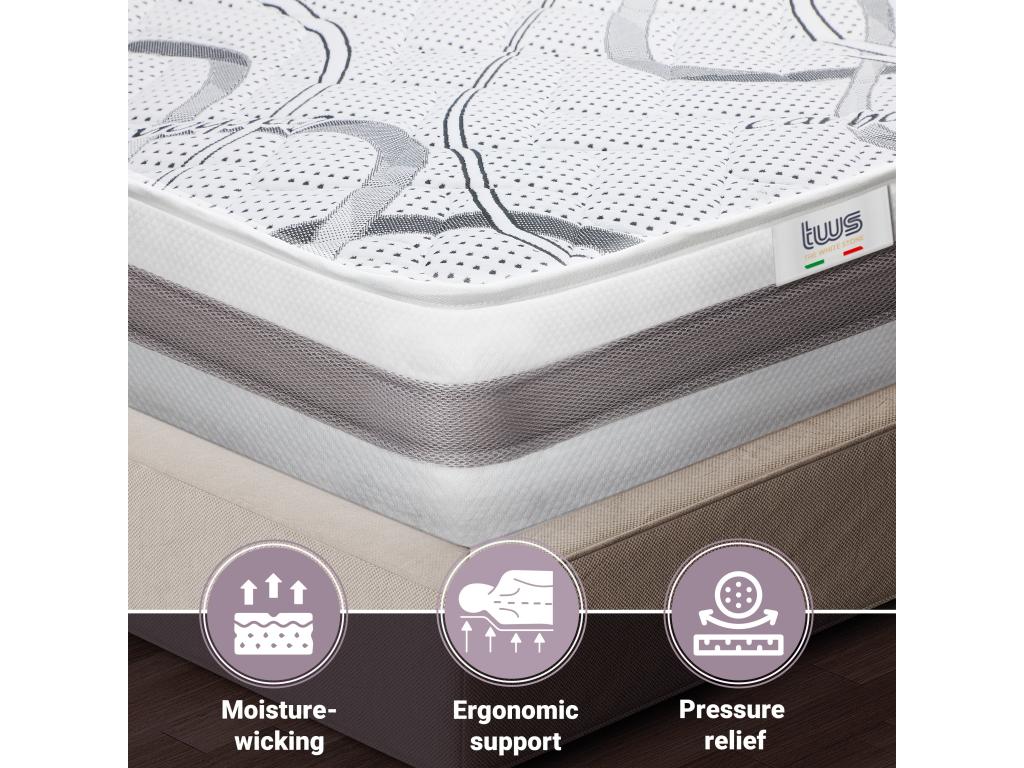 Single Mattress 110x195 with Memory Foam - Premium Quality - Height 25 cm - Made in Italy XYKN95344