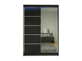 Lysvia 149 Black Wardrobe 200x120x58cm Sliding Wardrobe Doors VUYY15499
