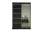 Lysvia 149 Black Wardrobe 200x120x58cm Sliding Wardrobe Doors VUYY15499